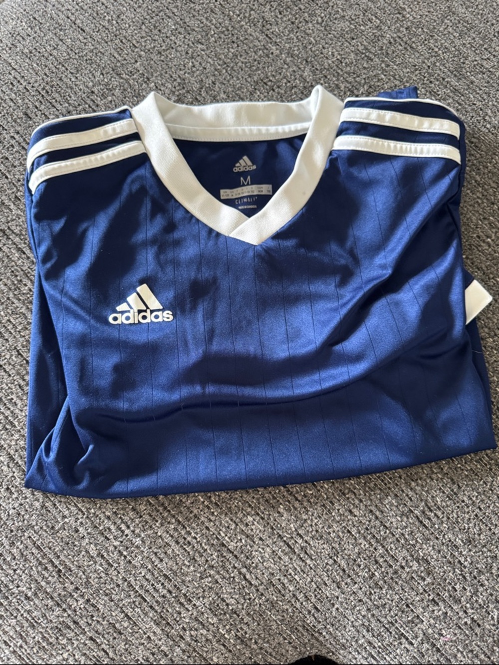 adidas Navy and White Short-Sleeve Soccer Jersey